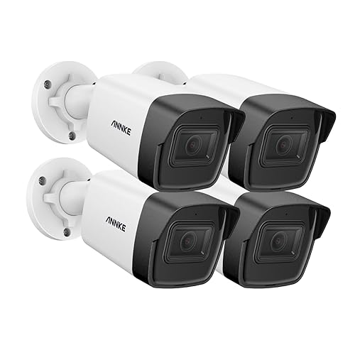 ANNKE 3K PoE Bullet Security Cameras, 4pack Surveillance IP Cameras with Mic, 2.8mm Lens, Human&Vehicle Detection, IP67 Weatherproof, Color Night