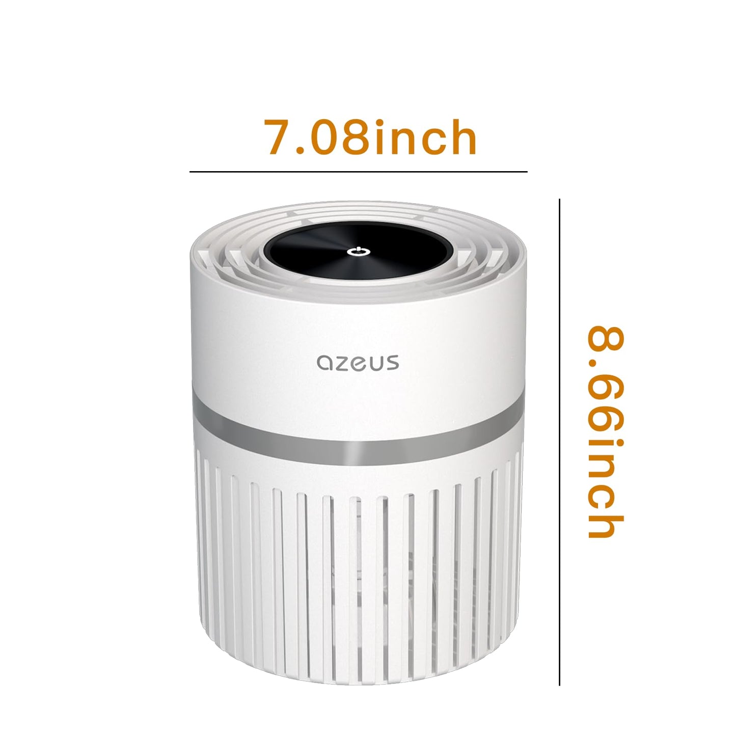 Azeus H13 True HEPA Air Purifier for Bedroom Pet Hair, Portable Small Air Purifier for Home, Office, Living Room,3 Speeds,White