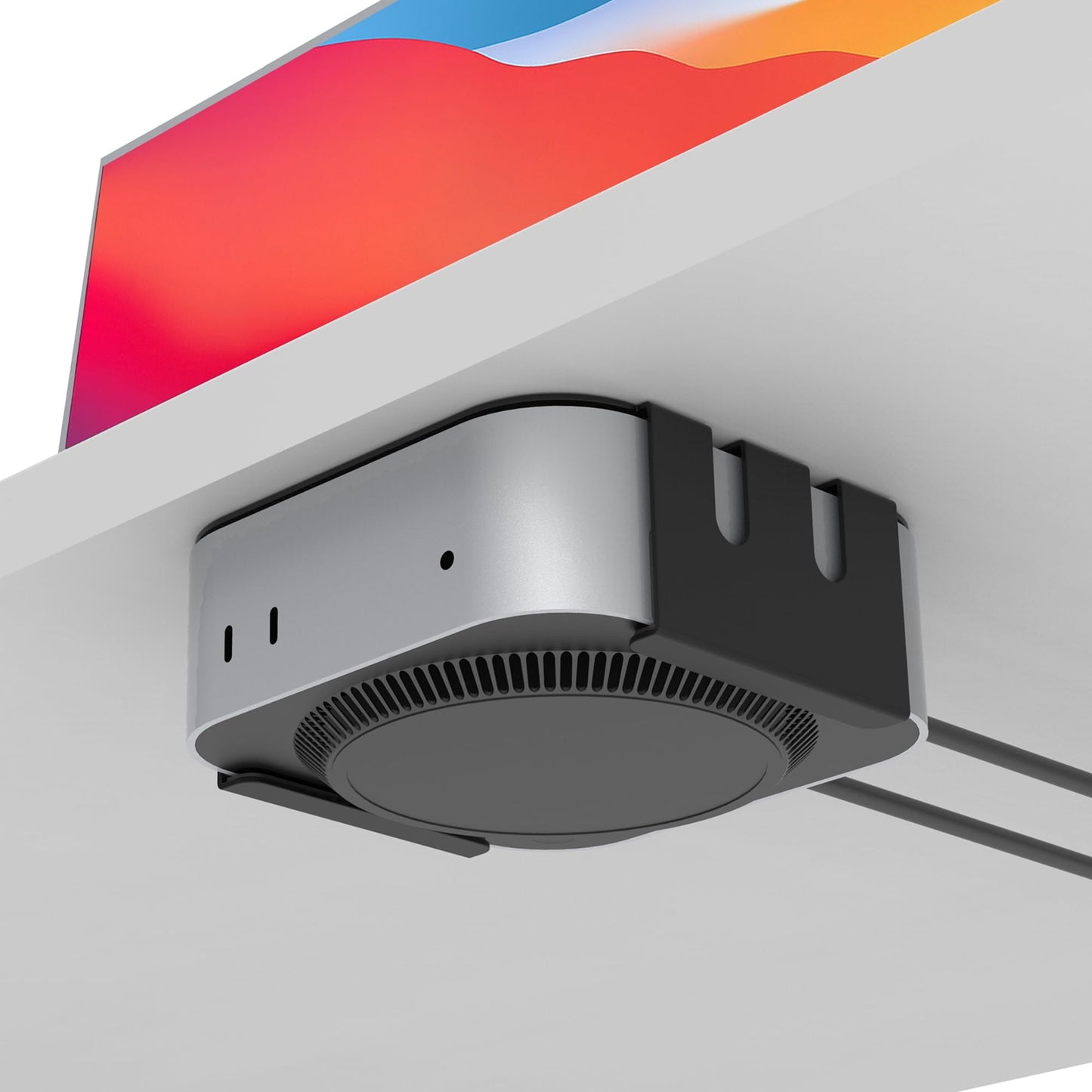 Monzlteck Mac mini M4/M4 Pro Under Desk/Wall Mount Bracket/VESA Monitor Mount - Heavy-Duty Steel Bracket, Anti-Scratch Padding, Space-Saving Design
