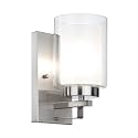 XiNBEi Lighting Wall Light 1 Light Bathroom Vanity Lighting with Dual Glass Shade in Brushed Nickel Indoor Modern Wall Mount Light Suitable