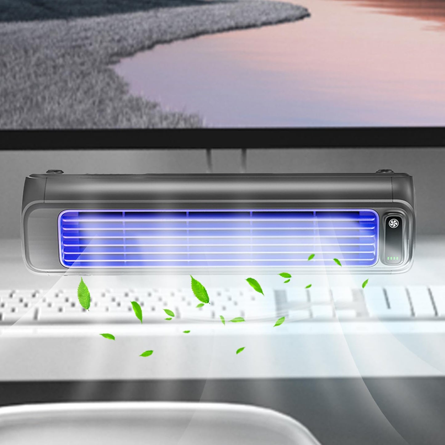 AOYEBO Bladeless Cold Air Fan - 3-Speed Settings & Space-Saving Design (Office/Bedroom Use, Compact Tower Fan) (B)