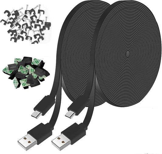 JJMASEE 20FT Power Extension Cable for Wyze Cam V3/V4/OG/V3 Pro,Blink,Arlo Essential,Blink Mini Pan(Not for Wyze Pan v3), Micro USB(Not Type-c)