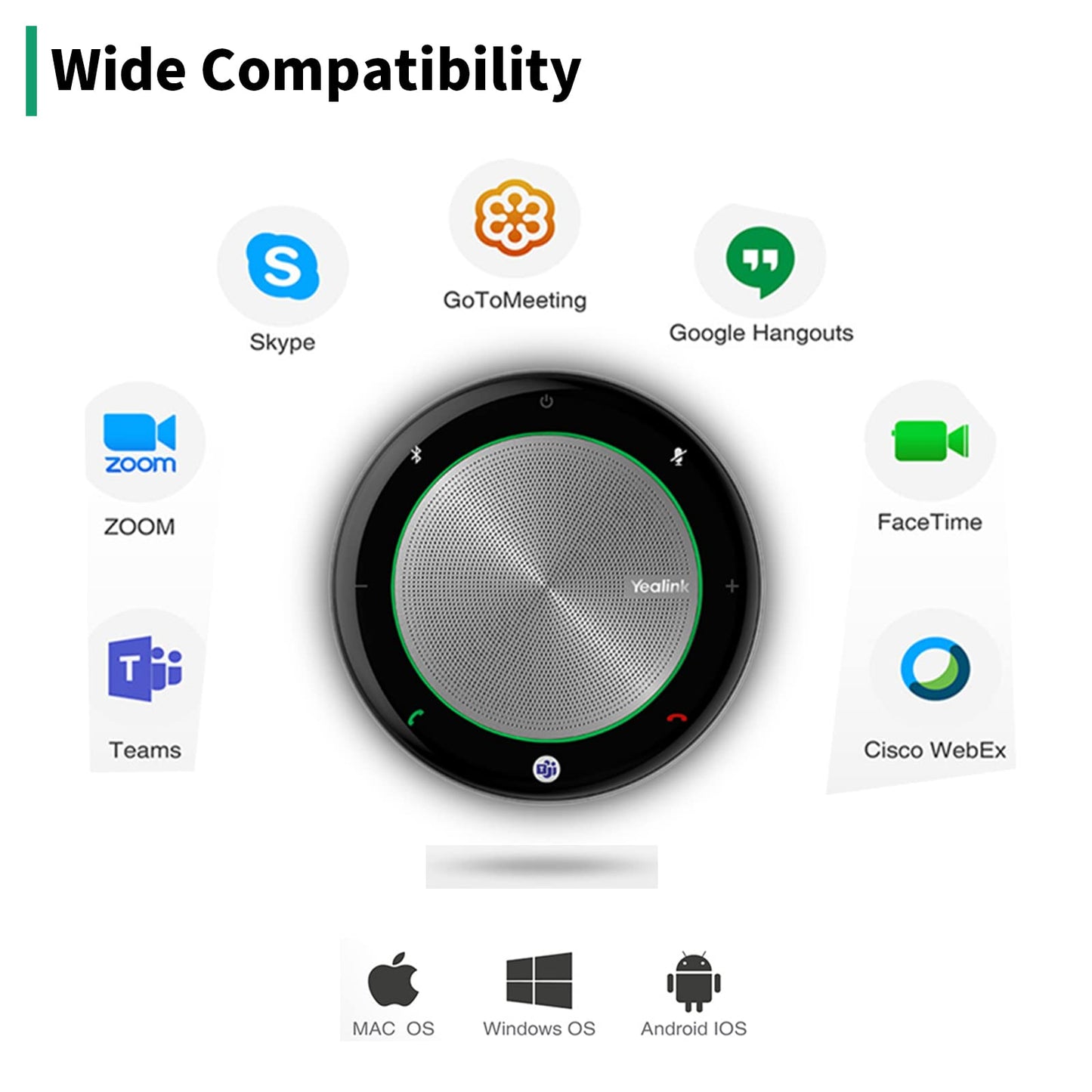 Yealink CP700 Bluetooth Speakerphone with Dongle Teams Certified, Portable Conference Speaker and Microphone for Meeting, Softphone, Unified