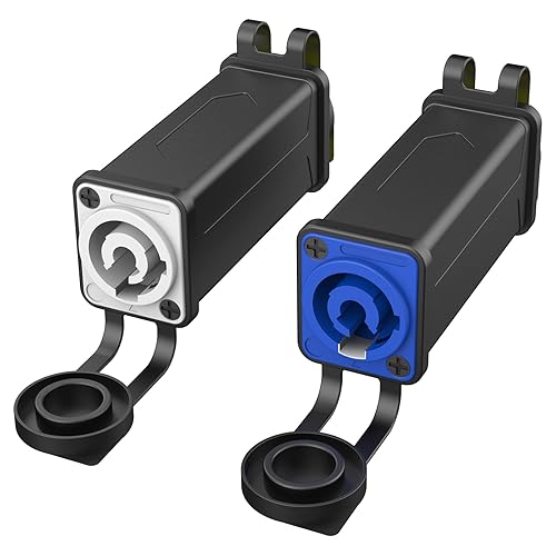SYBECHATF 2 Packs Powercon to Powercon Male and Female Powercon Connectors Extension Adapter,NAC3MPA-1 to NAC3MPB-1 AC Power Coupler 20A