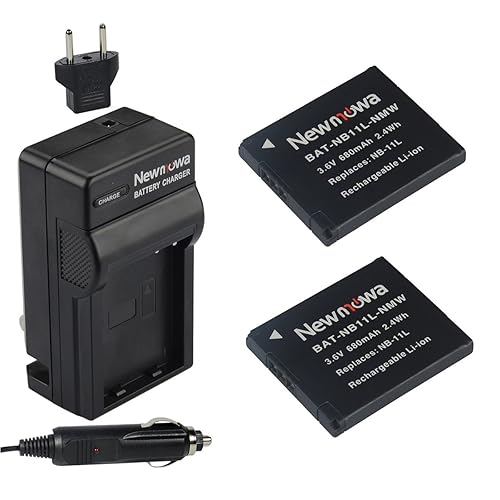 Newmowa NB-11L/NB-11LH Replacement Battery (2-Pack) and Charger Kit for Canon NB-11L/NB-11LH and Canon PowerShot A2300 IS, A2400 IS, A2500, A2600