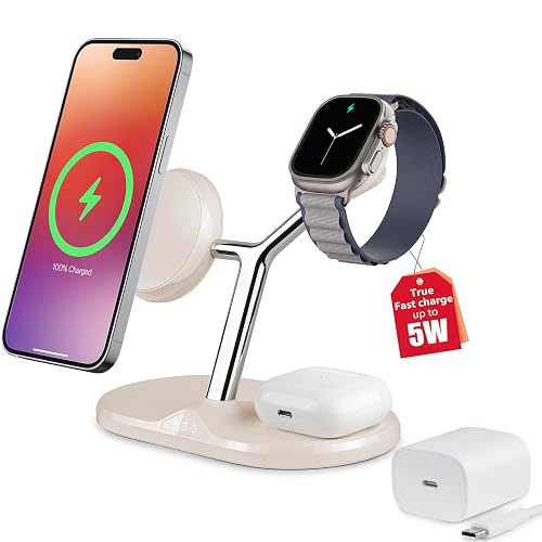 3-in-1 Wireless Charging Station for Apple Devices - Fast Charging Station for iPhone and Watch, Stable Charger Stand for iPhone 12-15 & iPhone 16