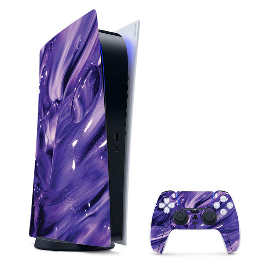 MightySkins Gaming Skin for PS5 / PlayStation 5 Digital Edition Bundle - Purple Wash | Protective Viny wrap | Easy to Apply and Change Style | Made in