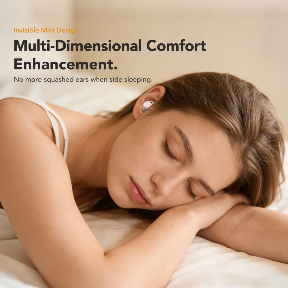 MINISO MS217 Sleep Earbuds, Mini Earbuds with Noise Reduction Bluetooth 6.0 Headphones, AI Translation Earbuds in Real Time Support 165 Languages