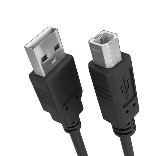 Cmple - USB Printer Cable USB 2.0 A Male To B Male USB Cord for Printers, Scanners, External Hard Drives Camera - 3 Feet, Black