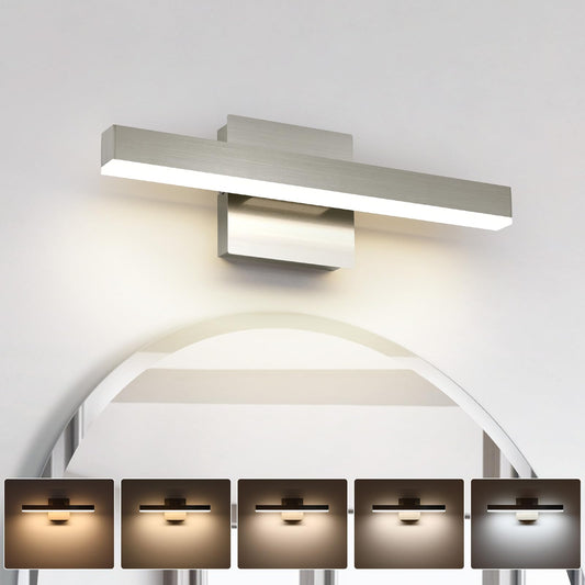 Joossnwell Bathroom Light Fixtures Brushed Nickel Vanity Lights Bar 5cct Dimmable Modern Bath Lighting Fixture Over Mirror Led Vanity Light