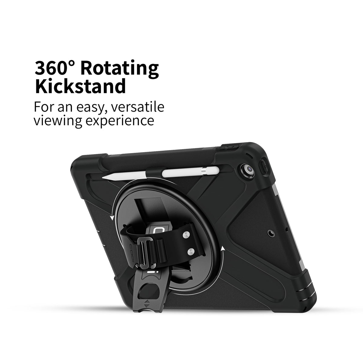 CODi Rugged Case for iPad 10.2 Inch (7th, 8th, 9th Generation), Heavy Duty 3-in-1 Shockproof Tablet Case with 360° Protection, Rotating Kickstand