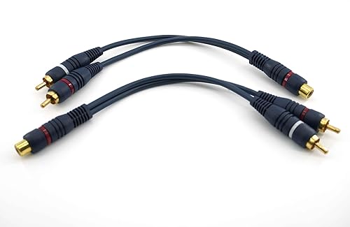 SOTHENG RCA Splitter 1 Female to 2 Male 2 Pack, RCA Y Splitter Audio Video Cable Splitter Adapter Dark Blue