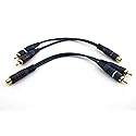 SOTHENG RCA Splitter 1 Female to 2 Male 2 Pack, RCA Y Splitter Audio Video Cable Splitter Adapter Dark Blue