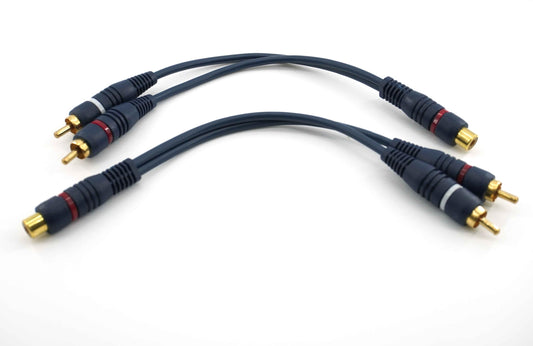 SOTHENG RCA Splitter 1 Female to 2 Male 2 Pack, RCA Y Splitter Audio Video Cable Splitter Adapter Dark Blue