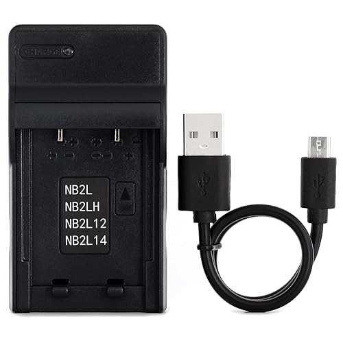 Norifon NB-2L USB Charger for Canon EOS 350D 400D Optura 30 40 50 500 PowerShot G7 G9 S40 S45 S50 S60 S70 S80 ZR100 ZR200 ZR500 ZR800 ZR830 ZR900