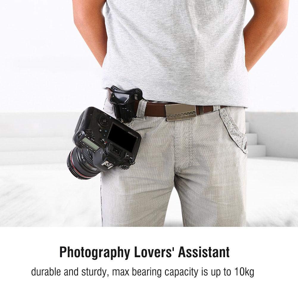 Acouto Belt Buckle for Camera, DSLR Camera Plastic + Metal Hanger 1/4in Screw Mount Quick Release Waist Belt Buckle Holder