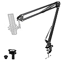 ChromaCast Pro Series 28" Scissors Arm Adjustable Microphone Desk Stand with Boom Suspension, Includes Mic Clip (CC-SDMIC-STAND-28)