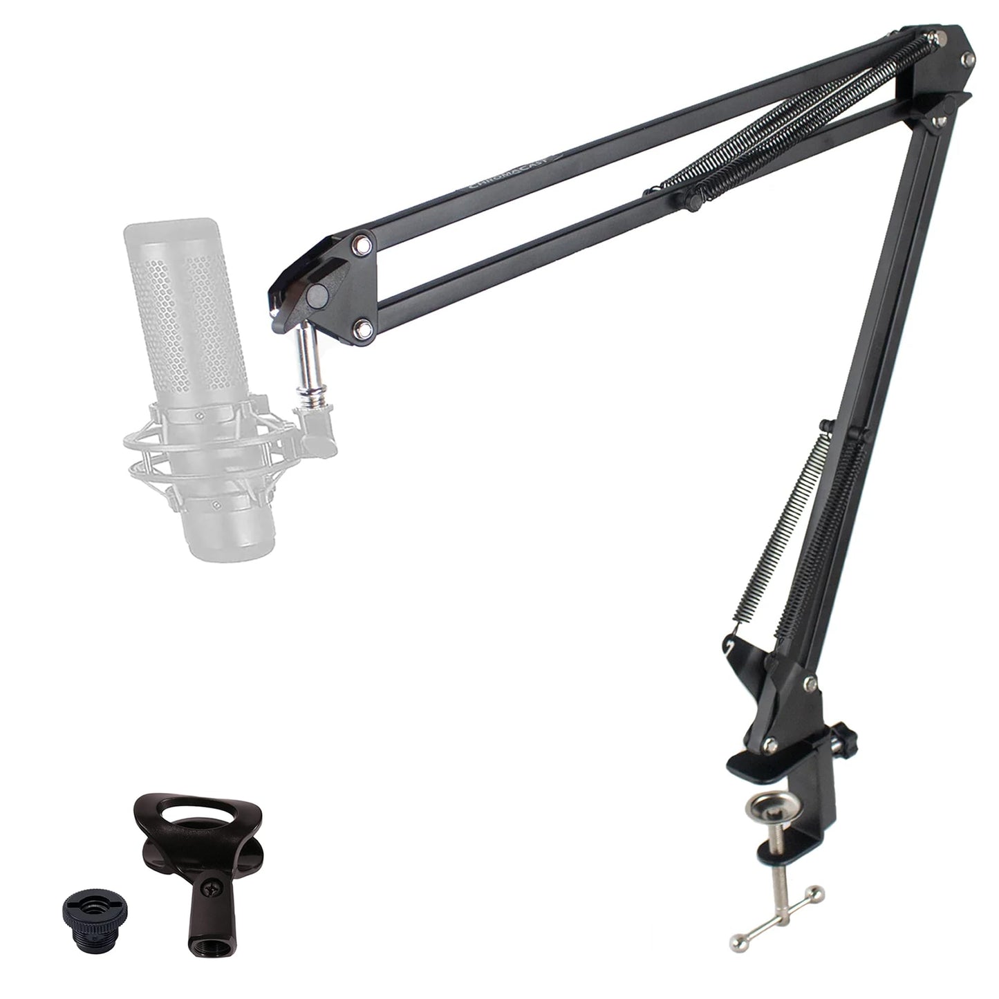 ChromaCast Pro Series 28" Scissors Arm Adjustable Microphone Desk Stand with Boom Suspension, Includes Mic Clip (CC-SDMIC-STAND-28)