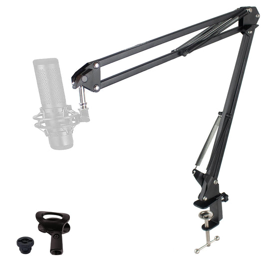ChromaCast Pro Series 28" Scissors Arm Adjustable Microphone Desk Stand with Boom Suspension, Includes Mic Clip (CC-SDMIC-STAND-28)