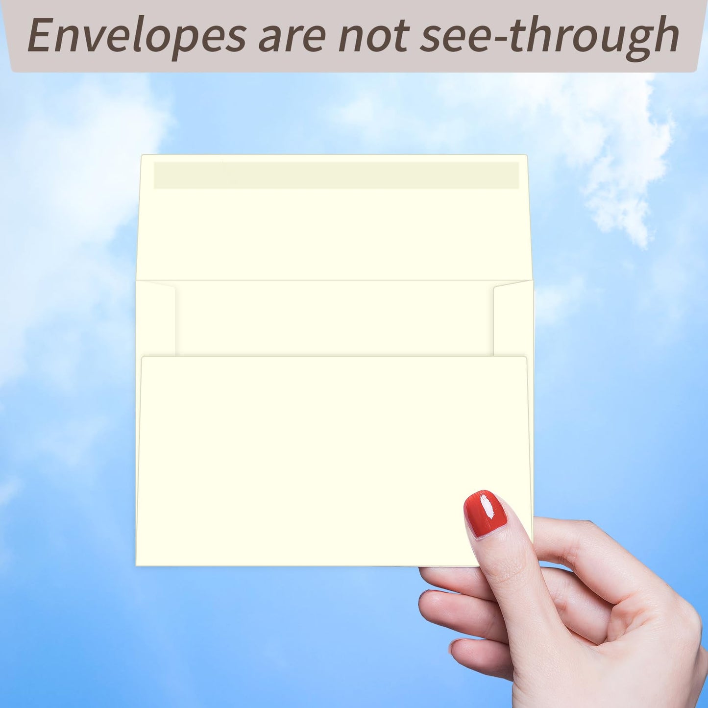 Ouzoustate 100 Packs Cream 4x6 Envelopes for Invitation Card, A6 Small Envelopes Self Seal for Wedding Birthday Party Baby Shower