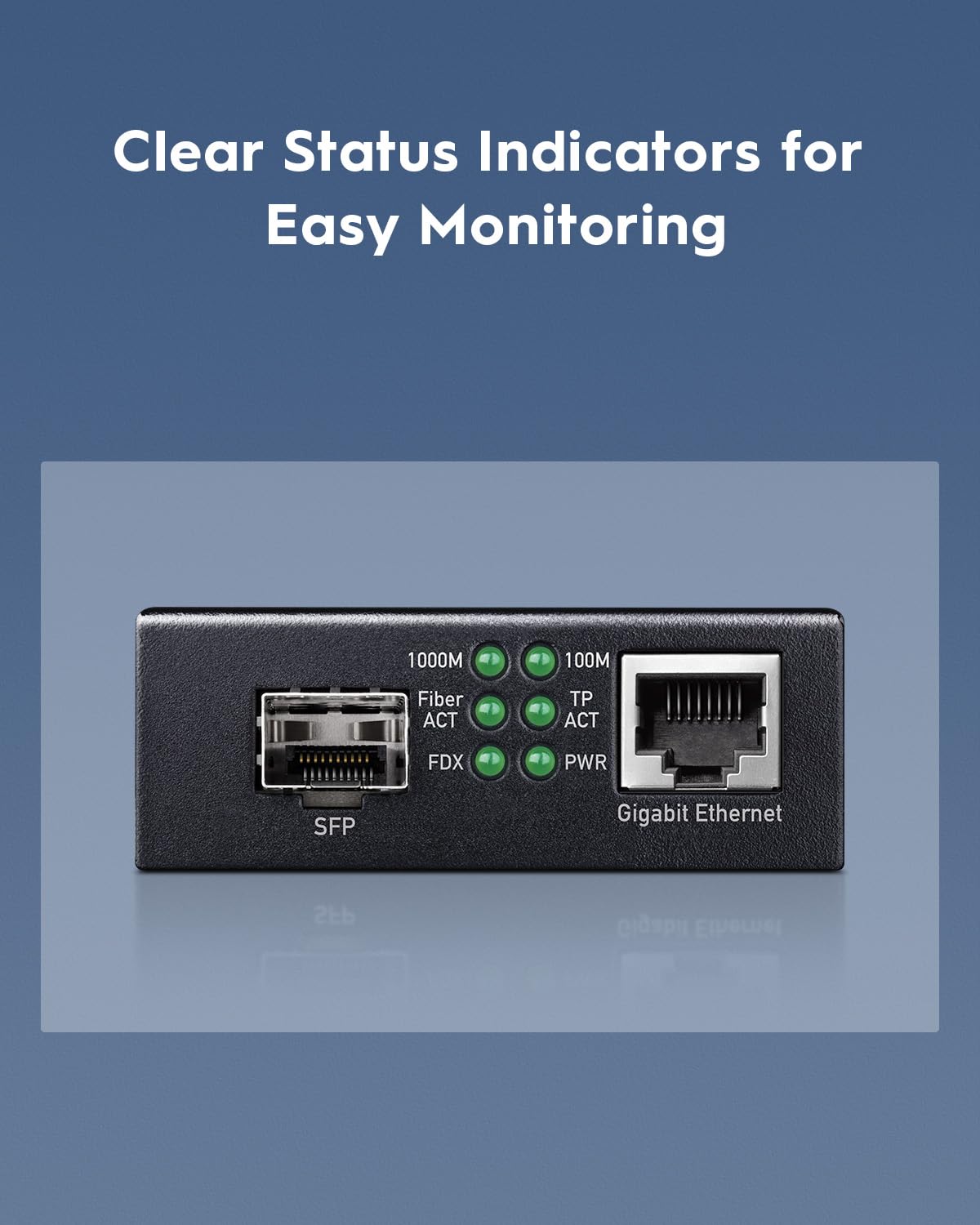 Cudy MC220 Gigabit SFP to RJ45 Fiber Media Converter, Fiber to Ethernet Converter, Plug and Play, Metal Casing, Versatile Compatibility