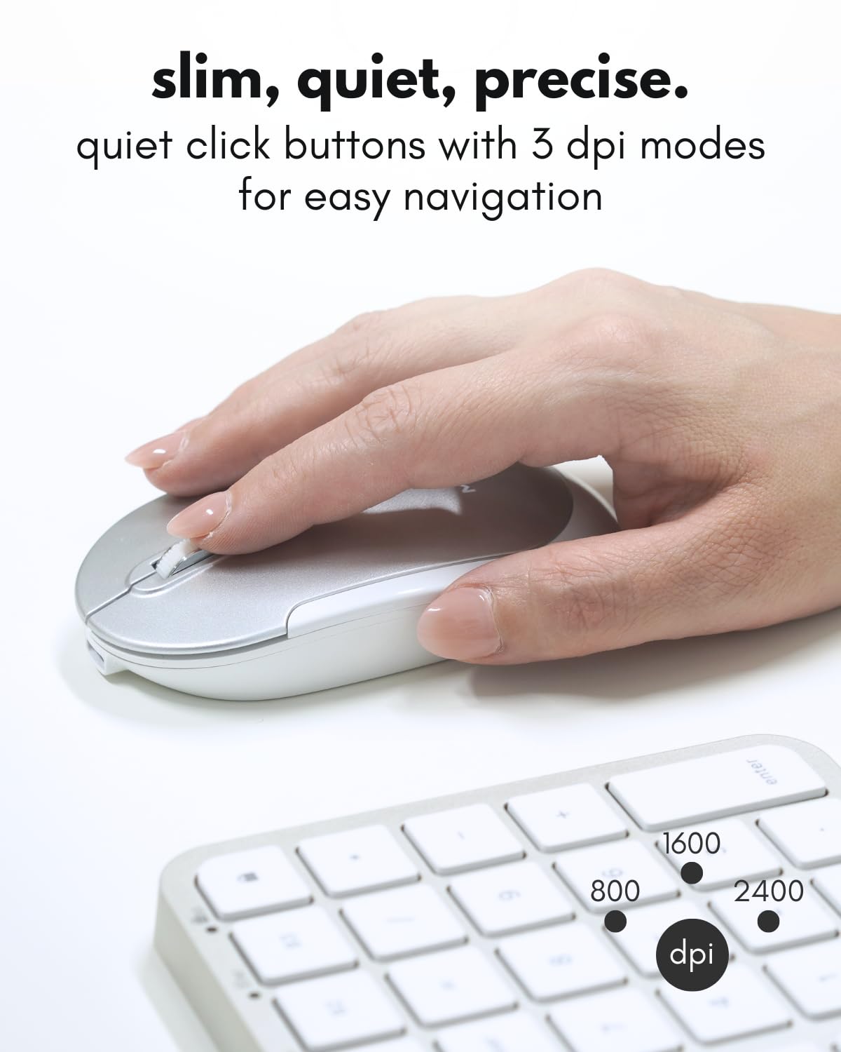 Macally Bluetooth Mac Keyboard and Mouse (Compact, Multi Device, Rechargeable) - Wireless Apple Keyboard and Mouse Combo - for Mac mini/Studio