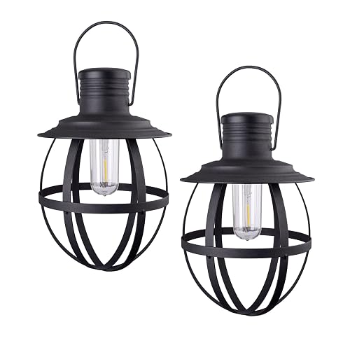 Xodus Innovations BL840-2 Battery Powered Outdoor 11.5 inch Decorative LED Metal Hanging Lantern with Your Choice of 4, 6 or 8 Hour Automatic Timer
