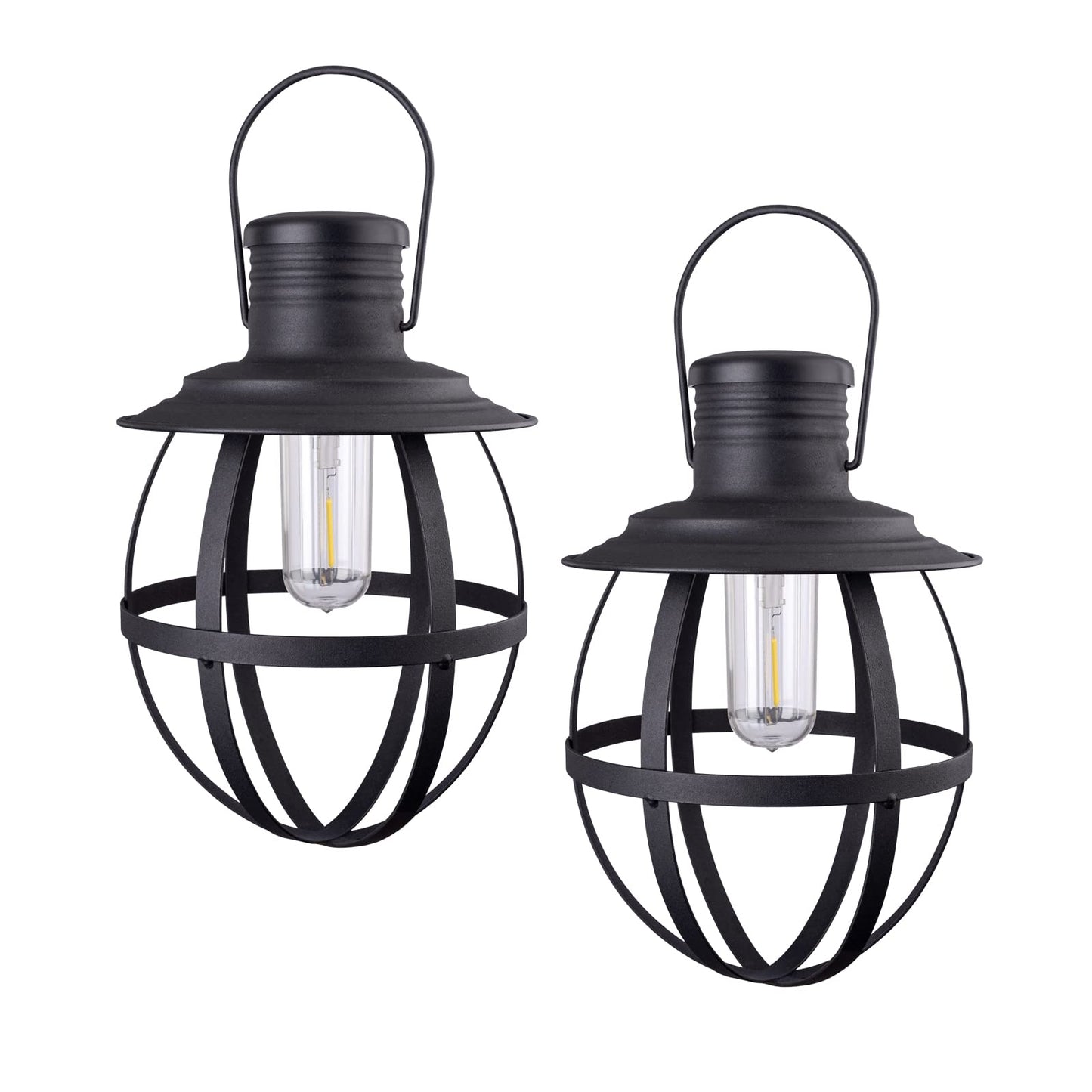 Xodus Innovations BL840-2 Battery Powered Outdoor 11.5 inch Decorative LED Metal Hanging Lantern with Your Choice of 4, 6 or 8 Hour Automatic Timer