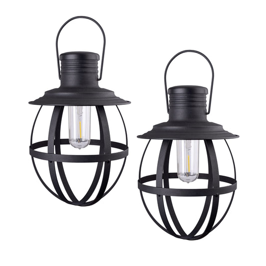 Xodus Innovations BL840-2 Battery Powered Outdoor 11.5 inch Decorative LED Metal Hanging Lantern with Your Choice of 4, 6 or 8 Hour Automatic Timer