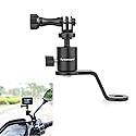 Forevercam Aluminum Motorcycle Mirror Mount for Gopro Hero 13 12 11 10 9 8 DJI Osmo Insta360 AKASO and Other Action Camera 360 Degree Rotation