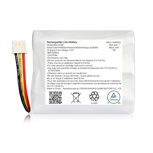 Replacement Battery 300-10186 for ADT Command Smart Security Panel Lithium-ion Battery 3.6V/4.2V P/N 300-10186 9300mAh High Capacity