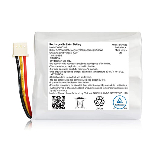 Replacement Battery 300-10186 for ADT Command Smart Security Panel Lithium-ion Battery 3.6V/4.2V P/N 300-10186 9300mAh High Capacity