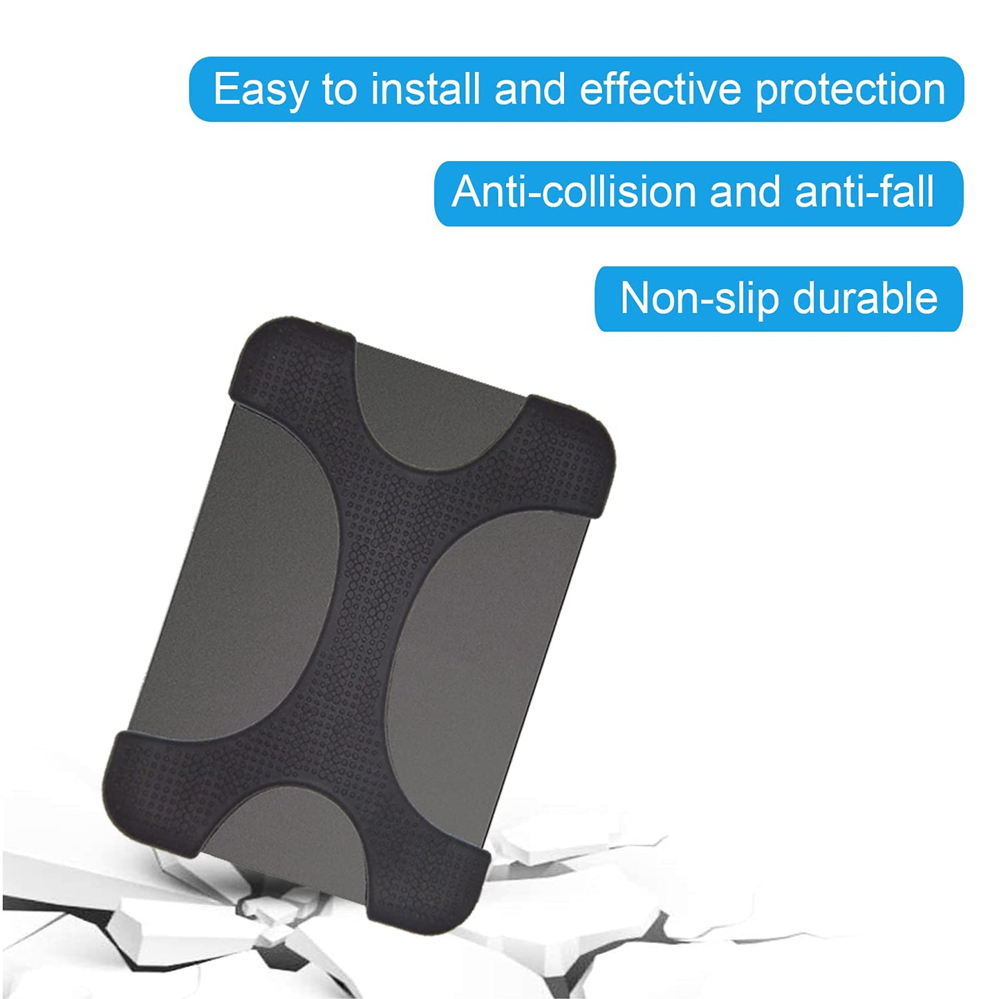 T-SIDAKE 4 Pieces of 2.5 Inch Silicone Hard Drive Protective Case, Shock Proof and Drop Proof Elasticity to Protect Your Device Safety, Suitable