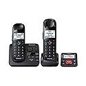 Panasonic Expandable Cordless 2 Phone Answering System with Talking Caller ID Bundle with Call Blocker for Landline Phones