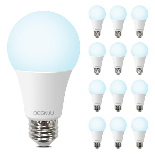 DEGNJU LED Light Bulbs, 100 Watt Equivalent LED Bulbs A19, 5000K Daylight Light Bulb, 1500 Lumens, E26 Standard Base, Non-Dimmable, 13W Bright White