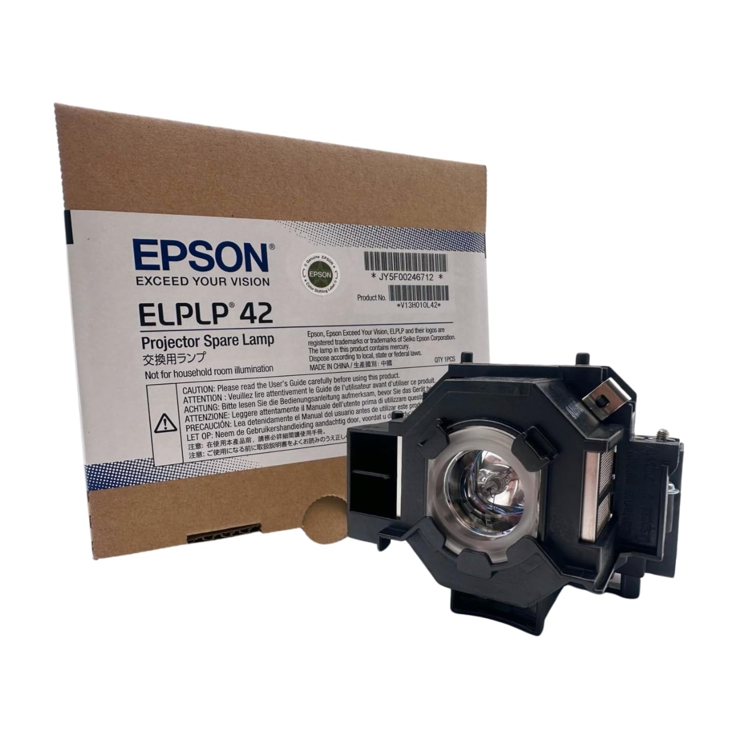 OEM V13H010L42 Lamp & Housing for Epson Projectors - 1 Year Jaspertronics Full Support Warranty!