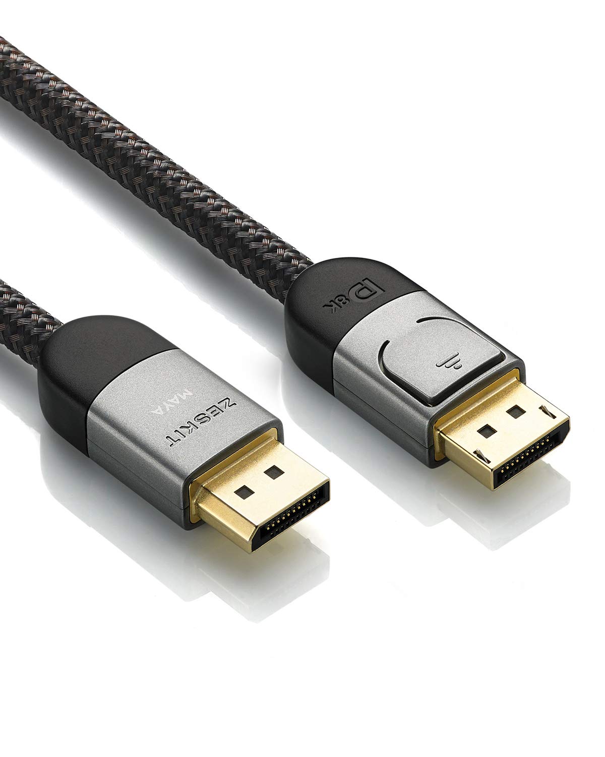 Zeskit Maya Certified DP 1.4 Cable, 4K 120Hz 8K 60Hz 1440p 144Hz 240Hz HDR 32.4Gpbs HBR3 (10ft, Braided Jacket)