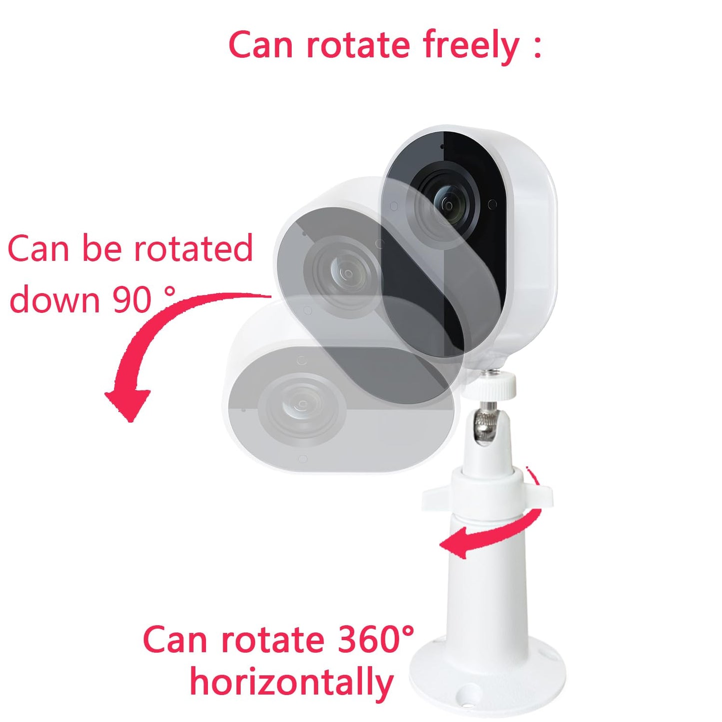 Adjustable Metal Wall Mount Compatible with Arlo, Arlo Pro 2/3/4/5/Ultra/Ultra 2, Ring Stick Up Cam, Ring Indoor Cam(1st Gen), Wyze Cam V3, 360 Degree