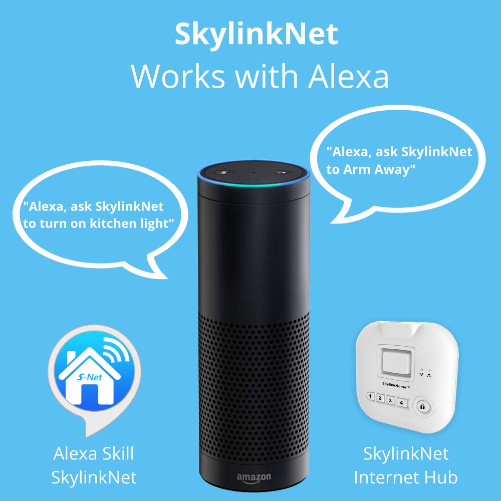 SKYLINK SK-150 Basic Starter Kit Connected Wireless Alarm Security Home Automation System, iOS iPhone Android Smartphone, Echo Alexa and IFTTT