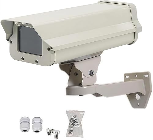 GledeYeTec 14.5" Heavy-Duty Aluminum Outdoor CCTV Camera Housing - Weatherproof Security Camera Enclosure with 360° Adjustable Wall Mount Bracket Kit