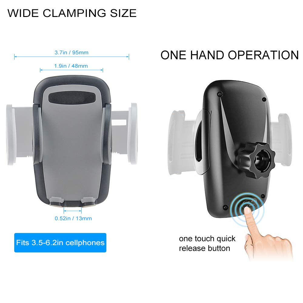 Kolasels Dual Phone Holder for Car, Phone Mount for Truck Windshield/Dashboard Compatible with iPhone 11/Xs/Xr/X/8 Plus/8/7/6, Samsung Note