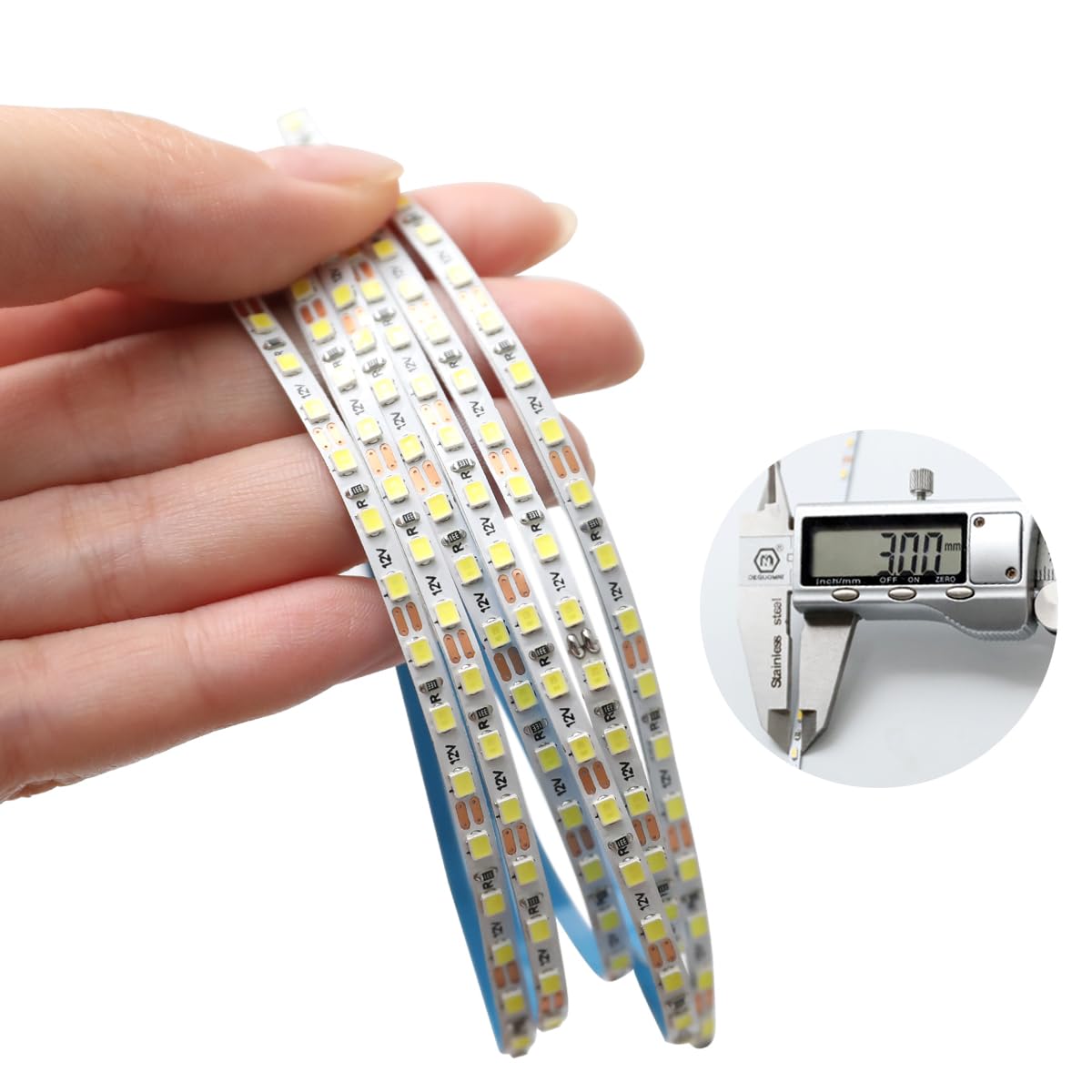 SuperlightingLED Ultra Narrow 3mm LED Strip Lights 6000K Daylight White, DC12V Flexible Cuttable Mini LED Roll 16.4Ft, High Density 2025SMDs 840 LEDs