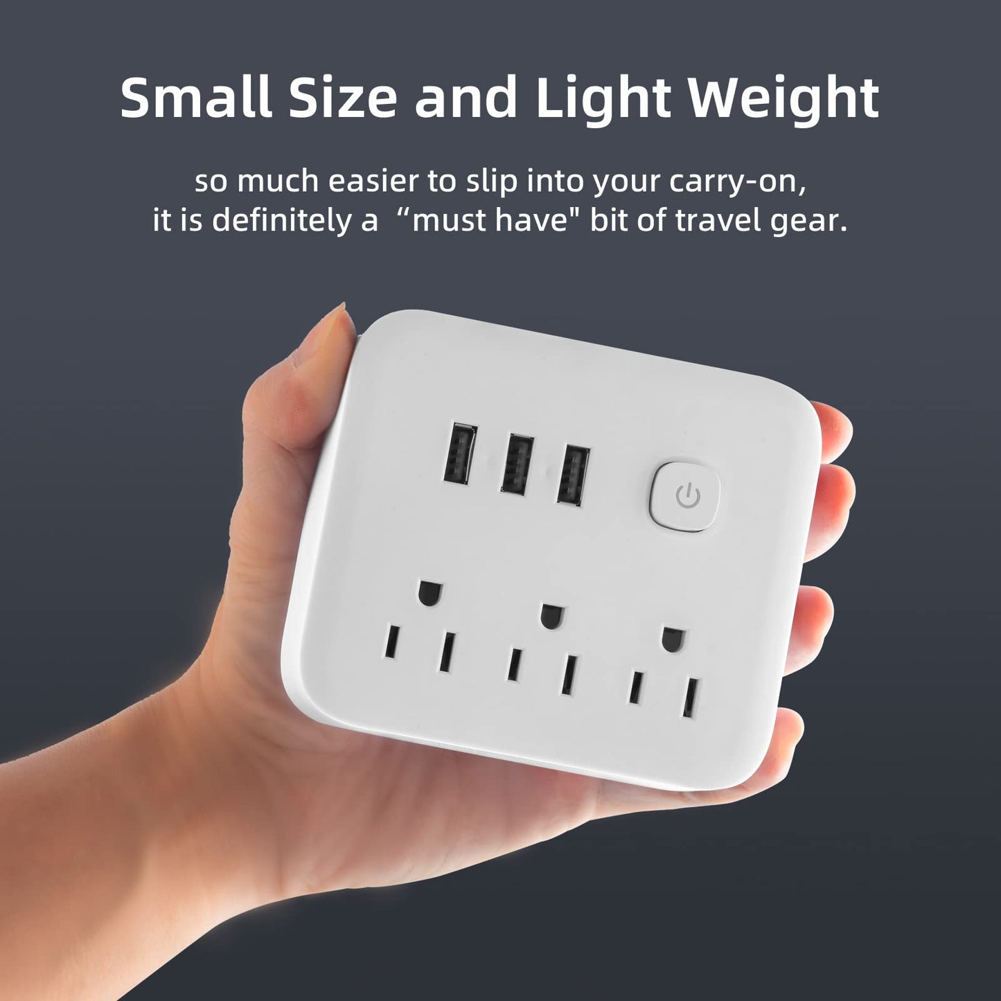 Power Strip Surge Protector with USB,4 Feet Long Cord with 3 AC Outlets and 3 USB Charging Ports, Overload Protection Outlet Extender, Compact