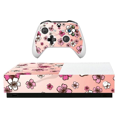 MightySkins Skin for Microsoft Xbox One S All-Digital Edition - Cherry Blossom | Protective, Durable, and Unique Vinyl Decal wrap Cover | Easy