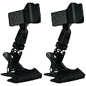 Mic Clips for Stands Set Trumpet 360 degree Wireless MicClamp for Mic Stands Accessories 1/4-inch Mount Black 2 Pieces