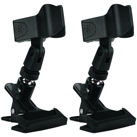 Mic Clips for Stands Set Trumpet 360 degree Wireless MicClamp for Mic Stands Accessories 1/4-inch Mount Black 2 Pieces