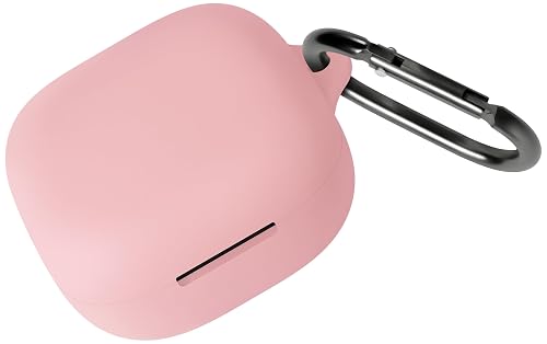 Geiomoo Silicone Cover for Anker Soundcore P31i Case, Anker Soundcore R60i NC Case, Soft Flexible Scratch Resistant Protective with Carabiner (Pink)