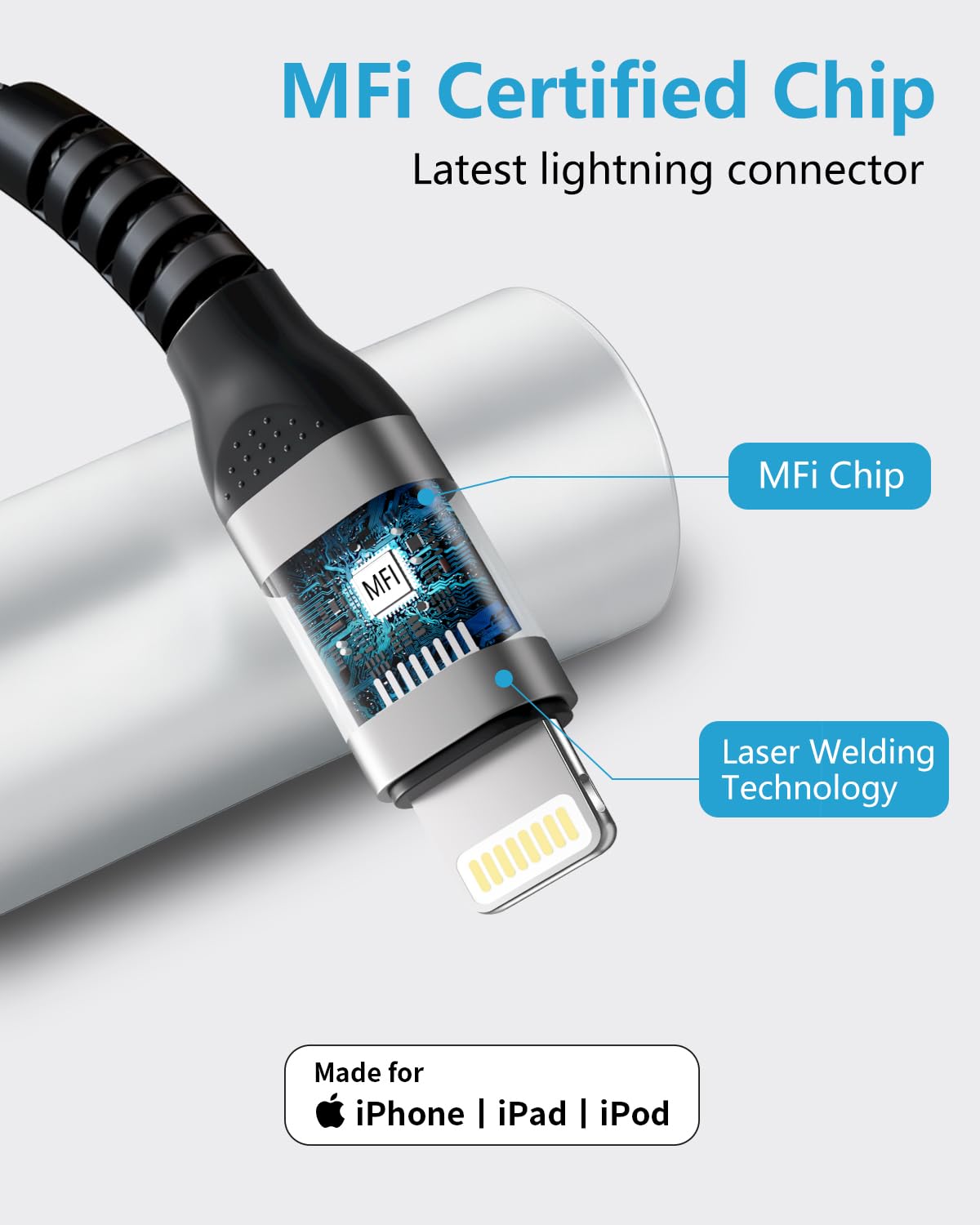 iPhone Charger Cable 10FT, [Apple MFi Certified] USB to Lightning Cable Fast Charging Braided iPhone Charging Cord cable Lead,Lightning Charger cable…