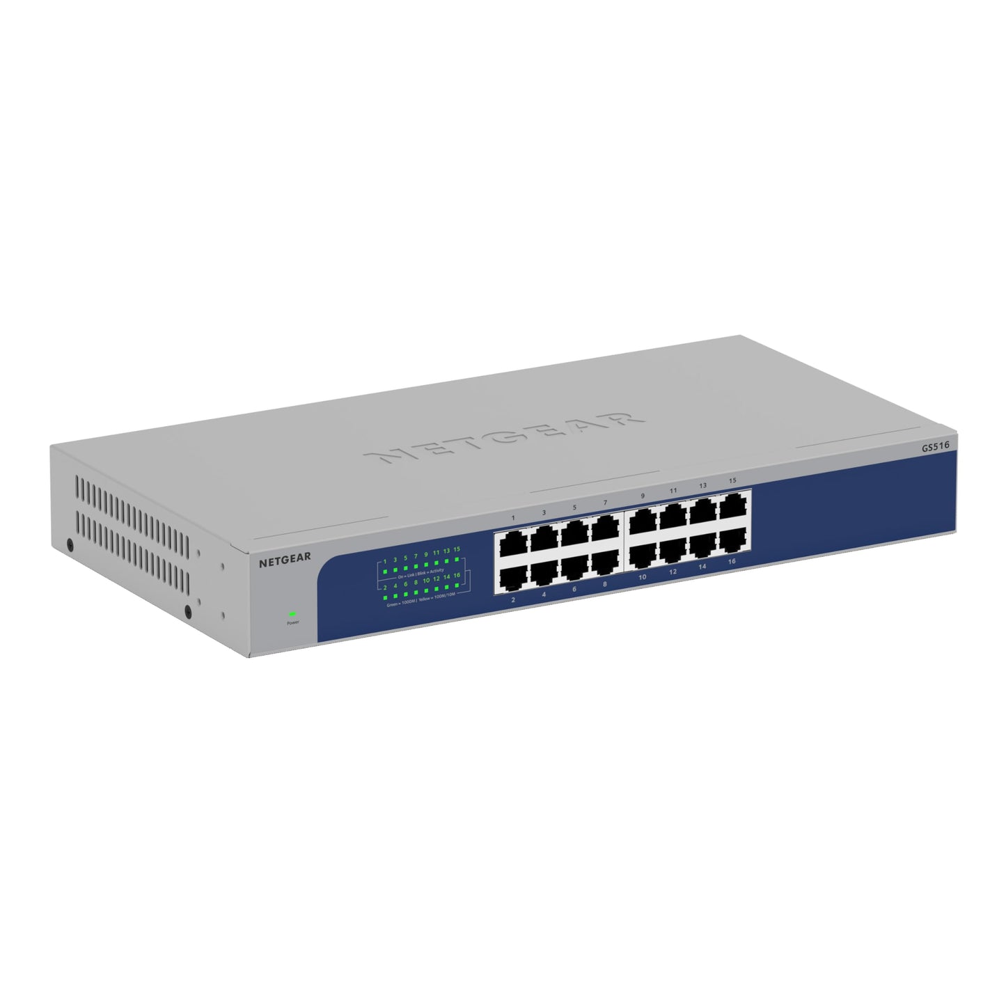 NETGEAR 16-Port Gigabit Ethernet Unmanaged Switch (GS516) - Desktop, Wall, or Rackmount, and Limited Lifetime Protection
