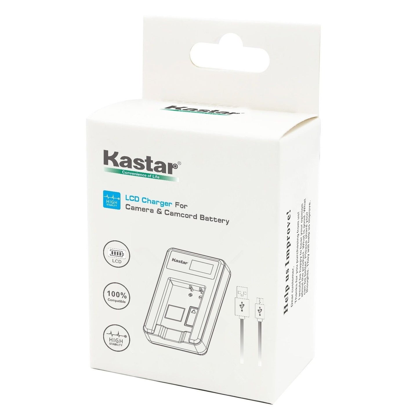 Kastar LCD Dual USB Charger for Eken PG1050 SJCAM SJ4000B & Evolveo Sportcam W7 Evolveo Sportcam W8 QUMOX SJ4000 QUMOX SJ4000 WiFi QUMOX SJ5000 QUMOX